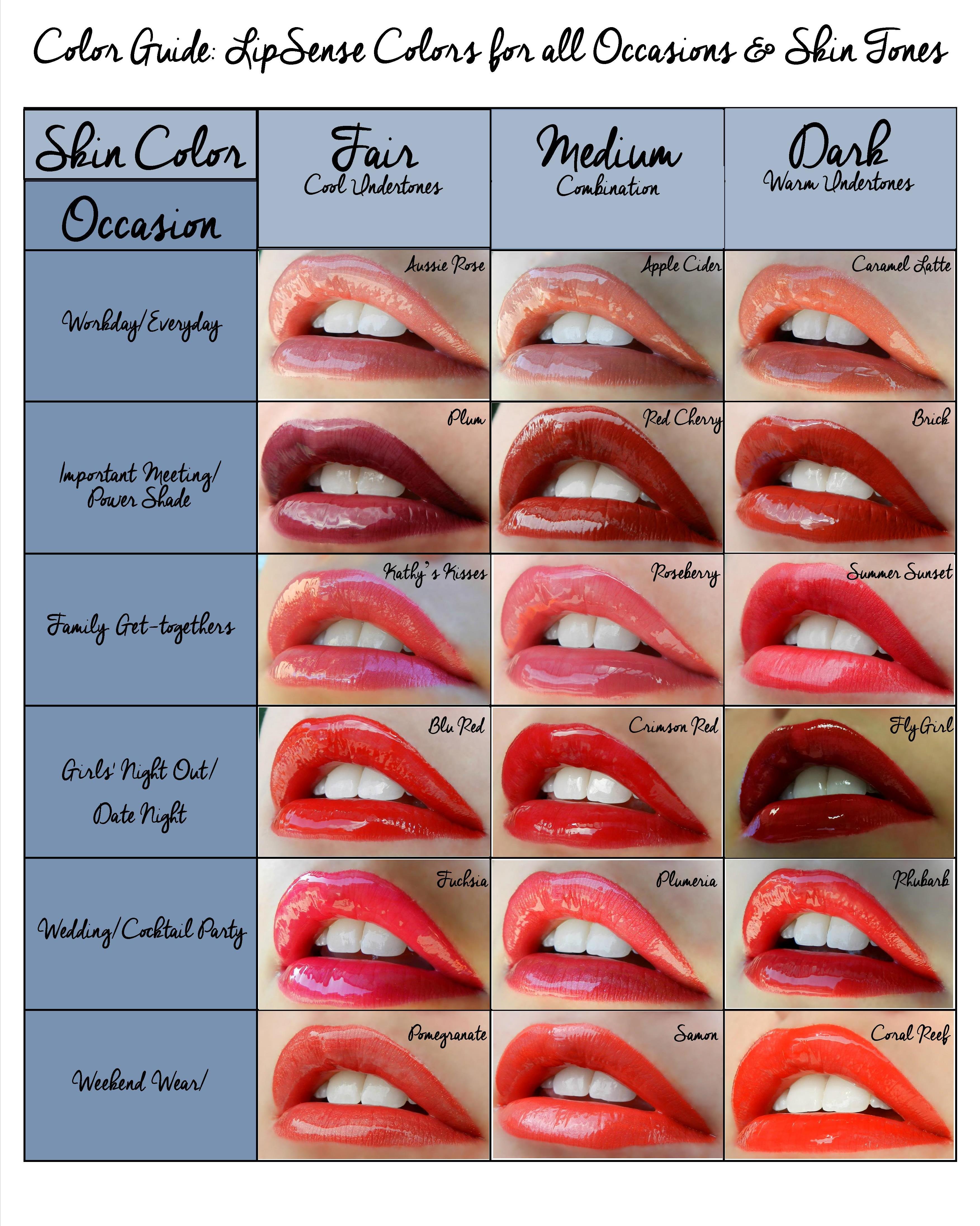 Lipstick Color Chart Skin Tone